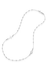 small outstanding silver sideways cross baby necklace